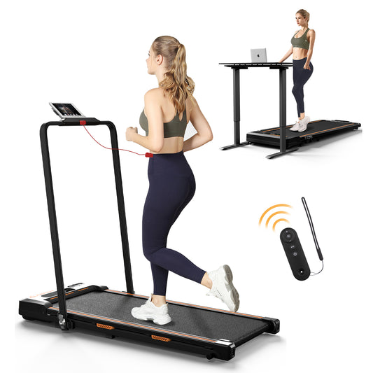 2 in 1 Folding Treadmill,Under Desk Treadmill 0.6-7.6MPH Walking Jogging Machine for Home Office