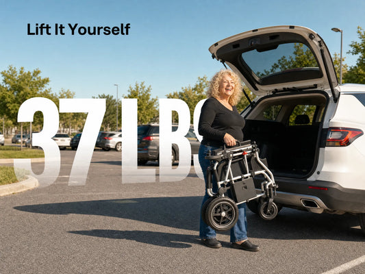 37 Lbs Folding Power Chair "World's Lightest" 12AH with Airline Approval