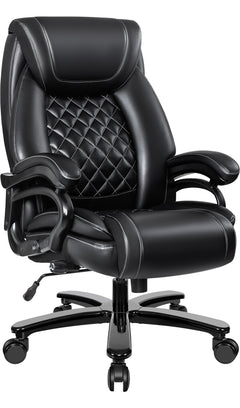 Big and Tall 500lbs Office Chair, Heavy Duty Large PU Leather Executive Desk Chair with Wide Seat