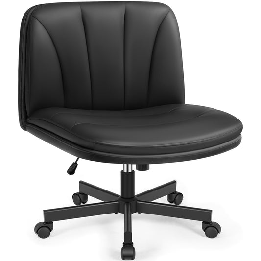 26" W Criss Cross Chair with Wheels, Cross Legged Office Chair