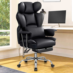 Big and Tall  Leather Executive Back Support Office Chair With LegRest