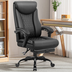 Office Chair, Bige and Tall Home Office Chair 500LBS with Footrest