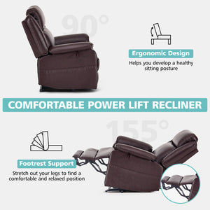 Zero Gravity Infinite Position Power Lift Recliner Chair W/ Massage and Heating