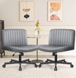 Kerdom Office Armless Chair Cross Legged with Adjustable Height