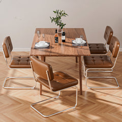 Coolhut Mid-Century Modern 4 dining chair set, Rattan Wood Woven Mesh