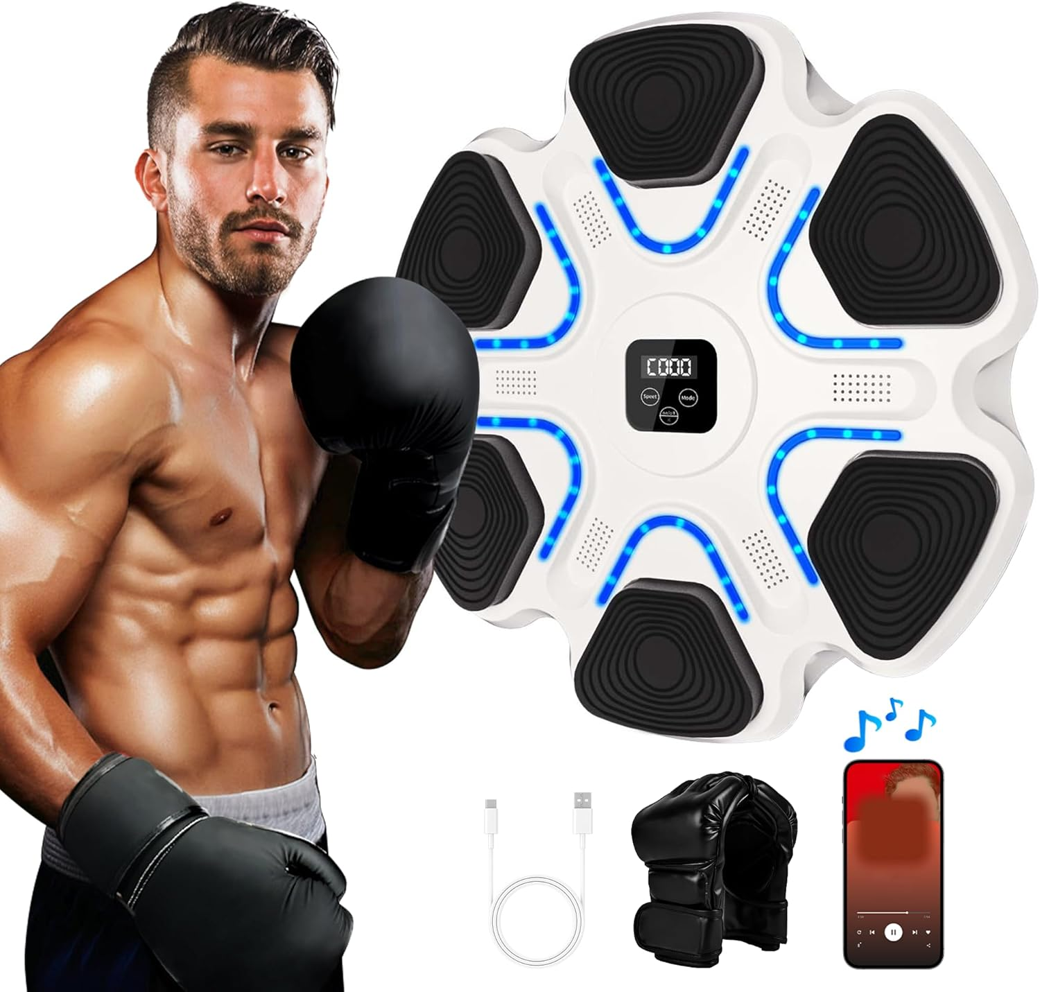 2024 Upgraded Adult Smart Music Boxing Machine With Boxing Gloves