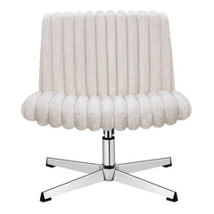 COOLHUT Office Chair Armless Criss Cross Legged Chair, Teddy Fabric Comfy Home Office Desk Chairs, Wide Seat Vanity Task Computer Chair