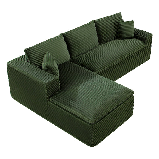 107.9" Cloud Sectional Couch with L-Shape Chaise, Oversized Modern Modular Sofa with 5 Pillows