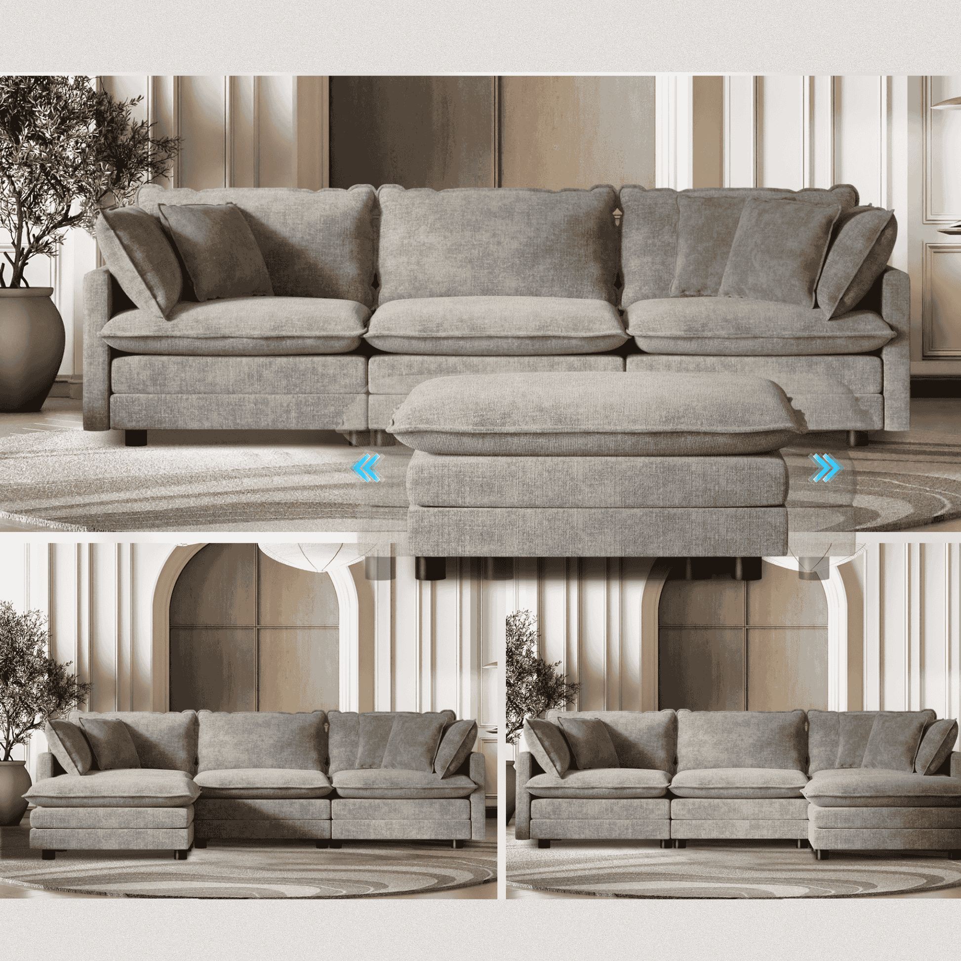 Cozyboy 5-Piece Modular Sofa Chaise (112'')