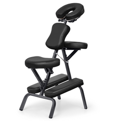 COOLHUT Folding Adjustable Tattoo Spa Chair, Portable Adjustable Massage Chair, Salon PU Leather Pad Travel Massage Seat W/Carrying Case