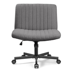 Armless Office Chair With Wheels, Ergonomic Wide Seat Swivel Desk Chair