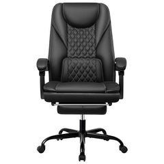 Executive Office Chair Big and Tall Office Chair Ergonomic Leather Chair with Adjustable Flip-Up Arms High Back Home Office Desk Chairs Computer Chair with Lumbar Support