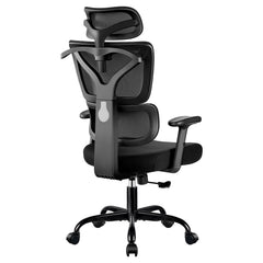 CoolHut Ergonomic Office Chair for Big and Tall People Adjustable Headrest with 3D Armrest Lumbar Support and PU Wheels Swivel Tilt Function