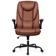 CoolHut Executive Leather Chair Home Office Desk Chairs, Ergonomic Computer Desk Chair with Adjustable Flip-Up Arms