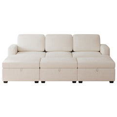 CoolHut Comfy Sofa Couch, Upholstered Deep 3 Seats Sofa for Living Room, Chenille Fabric Sofa Couch with Reovable Cover
