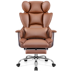 COOLHUT Ergonomic Desk Chair Breathable PU Leather Chair with Adjustable High Back Lumbar Support Flip-up Armrests