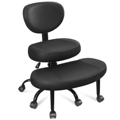 COOLHUT Cross Legged Office Chair, Meditation Chair with Lumbar Support, ADHD Desk Chair for Adults, Adjustable Height Yoga Office Chair, Kneeling Chair for Home Office