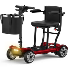 COOLHUT Ultra Lightweight 4 Wheel Mobility Scooter for Seniors (only 50lbs), 25+ Miles Travel Dual Battery Mobility Scooters, Aluminum Electric Folding Wheelchair Device