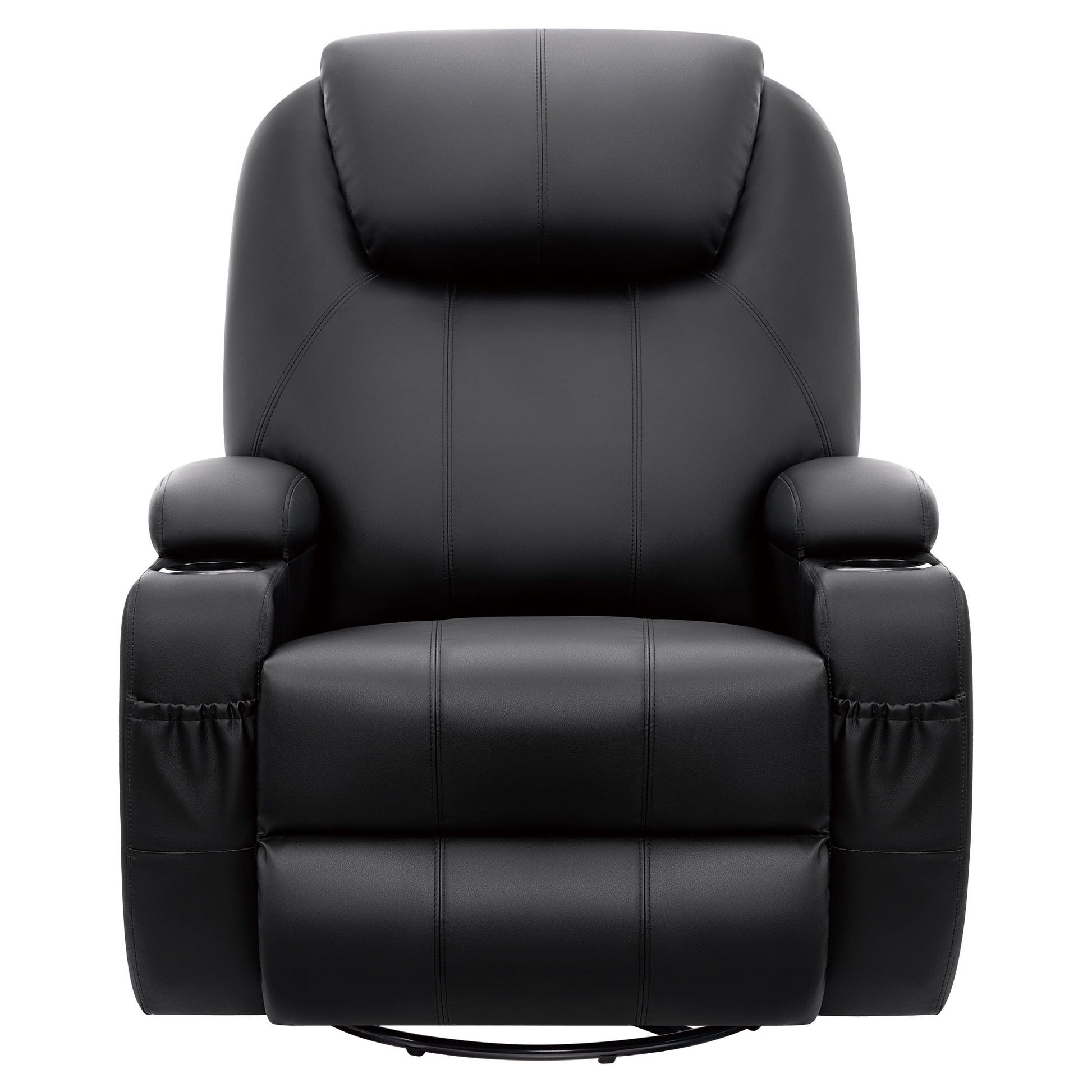 Manual Swivel Rocking Recliner Chair w/ Massage & Heat