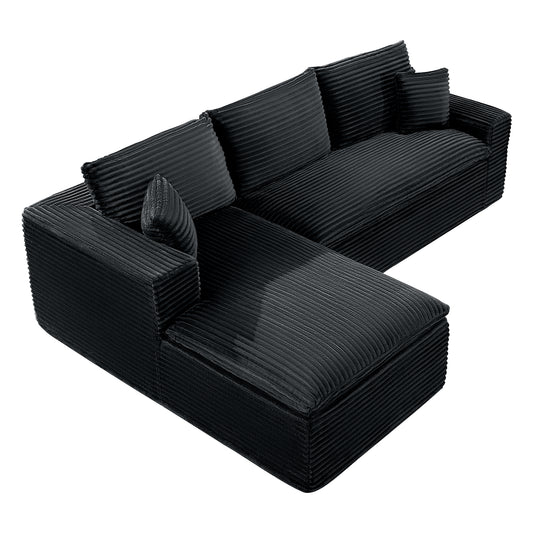 107.9" Cloud Sectional Couch with L-Shape Chaise, Oversized Modern Modular Sofa with 5 Pillows