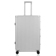 ANTAKO Carry On Luggage, 20" Aluminum Frame Suitcase Travel Zipperless Luggage with 360° Spinner Wheels TSA Lock, Silver