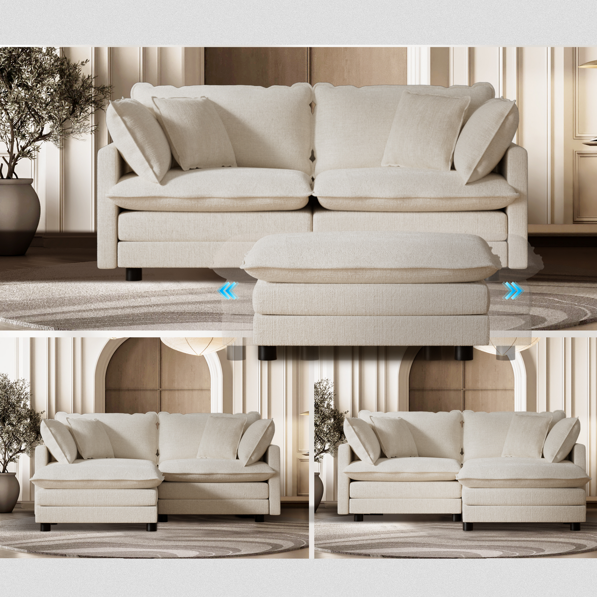 Cozyboy 5-Piece Modular Sofa Chaise (112'')