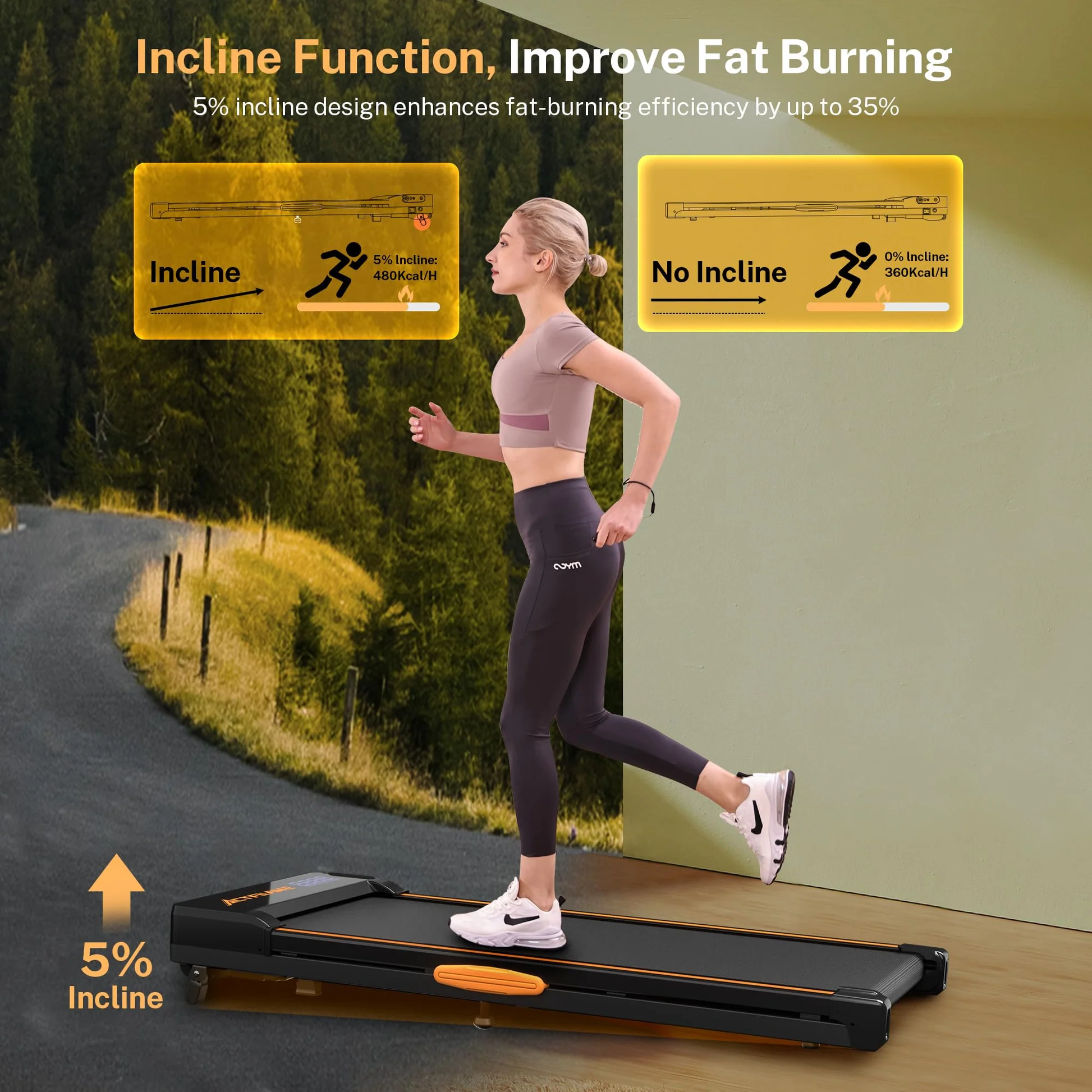 Walking Pad Treadmill with Incline