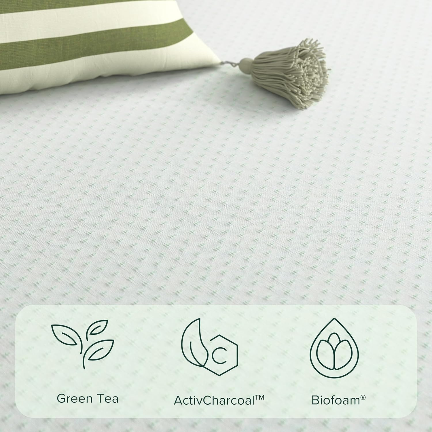 Green Tea 10” Cushioned Firm Memory Foam Mattress