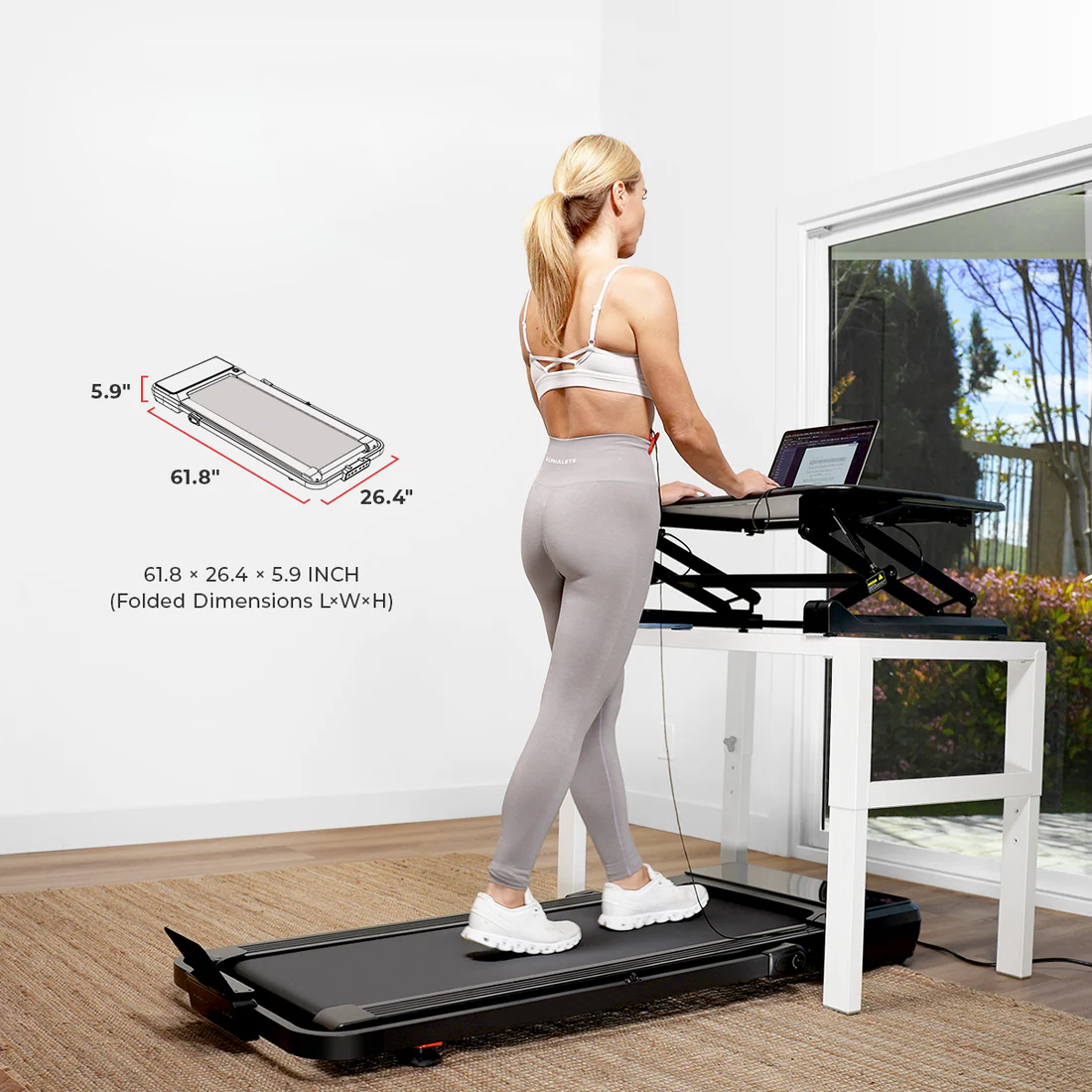 2 in 1 Fold up Treadmill | Under Desk Walking Pad