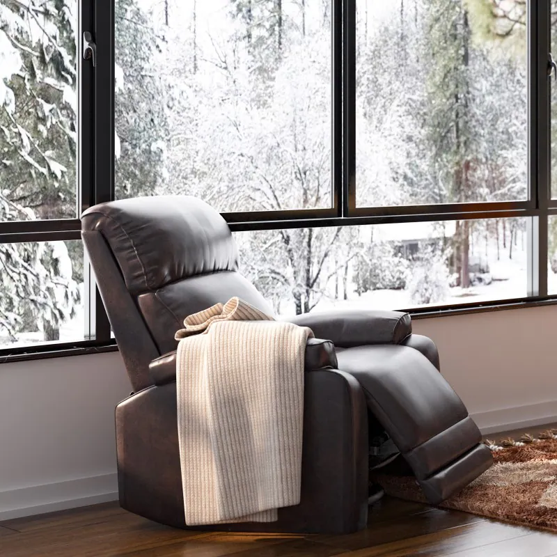 Manual Swivel Rocking Recliner Chair w/ Massage & Heat