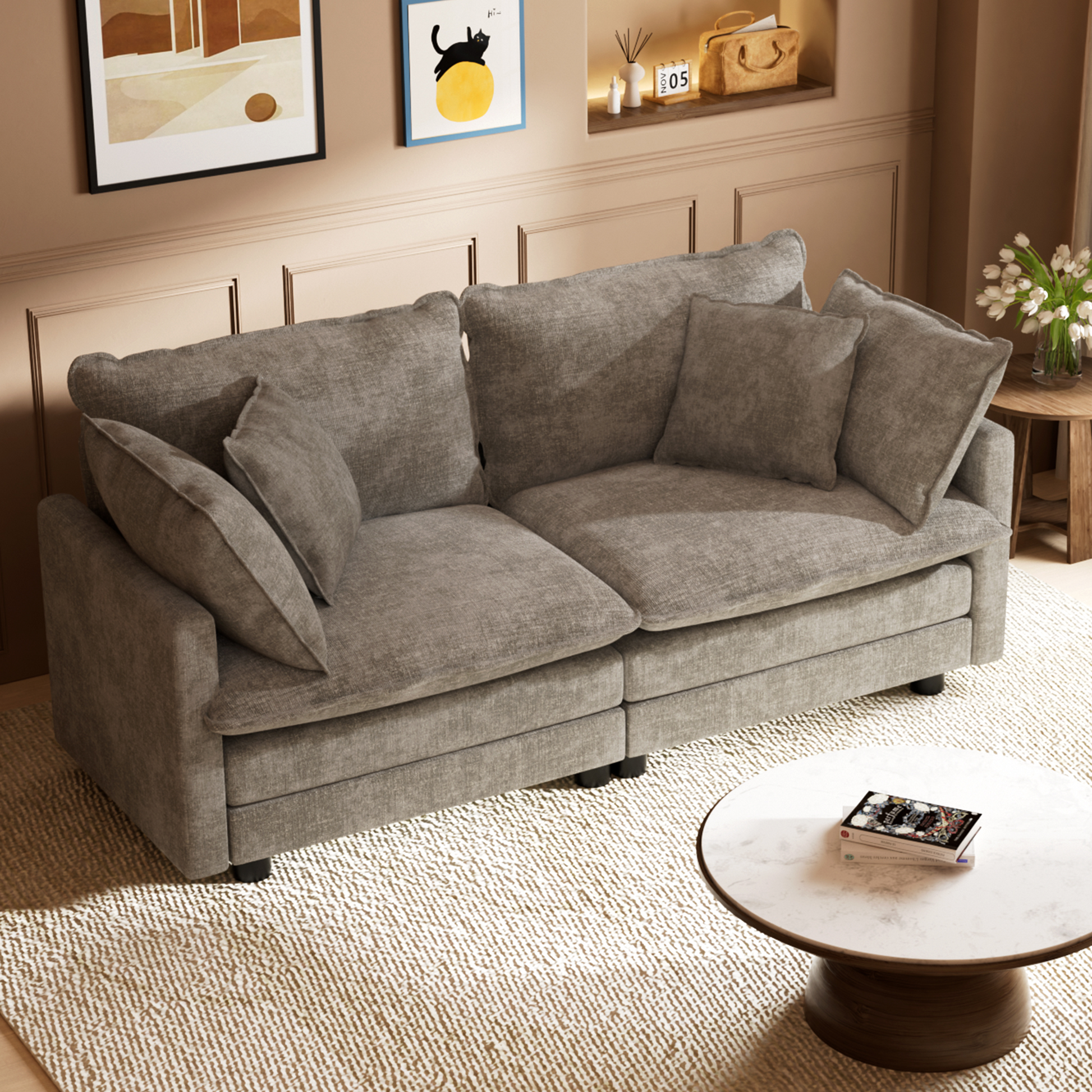 Cozyboy 5-Piece Modular Sofa Chaise (112'')