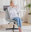 Kerdom Office Armless Chair Cross Legged with Adjustable Height