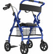 2-in-1 Aluminum Wheelchair Folding 4-Wheel Walker Rollator With Adjustable Handles