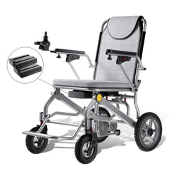 Portable Travel Foldable Power Wheelchair for Seniors and Disabled with 2 Batteries,30 Miles Range