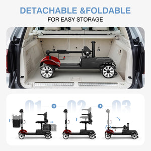 MS002 Long-Range Outdoor Mobility Scooter with Detachable Large Basket