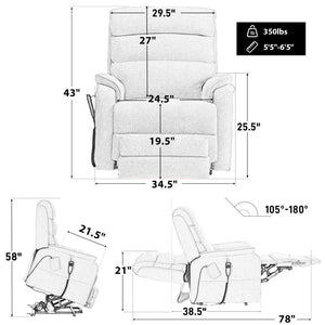Zero Gravity Infinite Position Power Lift Recliner Chair W/ Massage and Heating