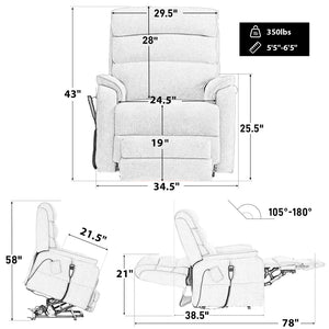 Oversized Infinite Position Power Lift Recliner Chair