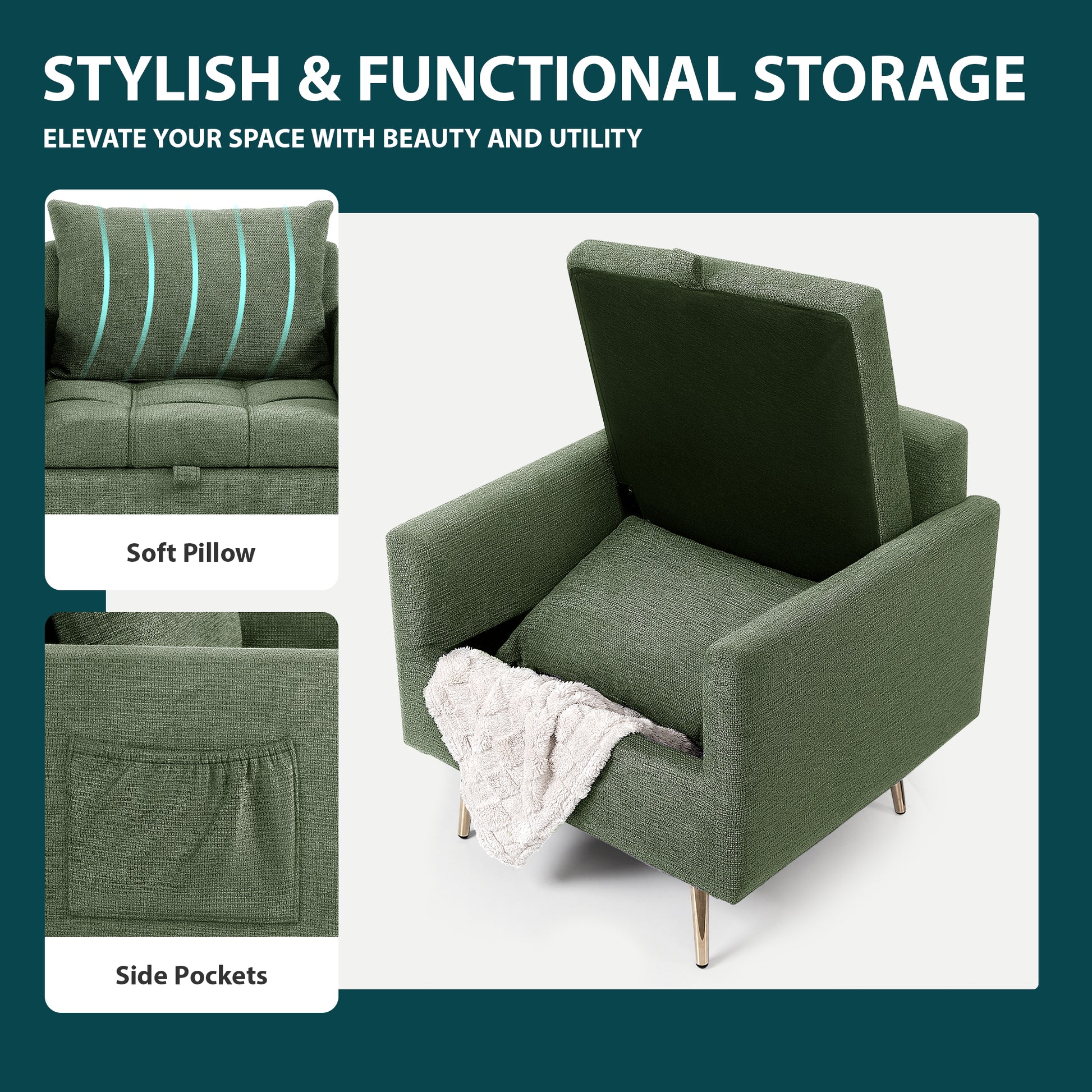 Marques Heritage Green Fabric ArmChair