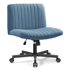 Armless Criss Cross Legged Chair With Wheels, Swivel Home Office Chair Adjustable Height
