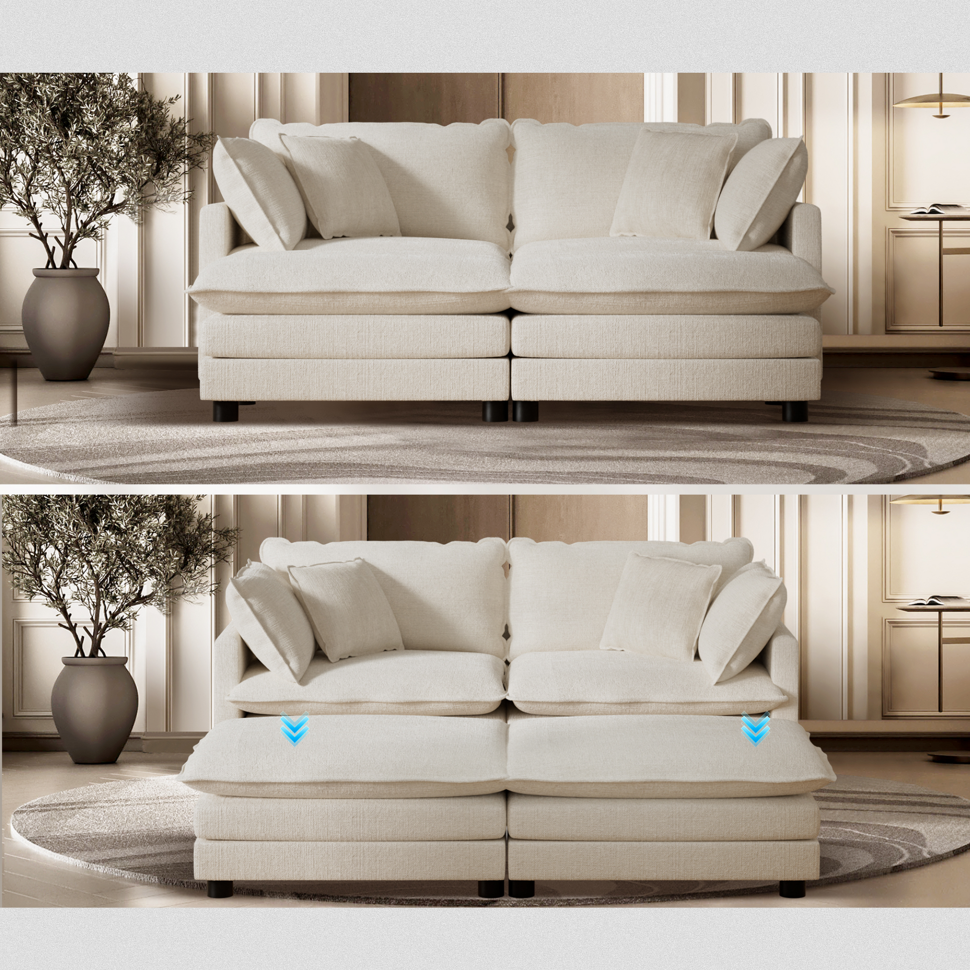 Cozyboy 5-Piece Modular Sofa Chaise (112'')