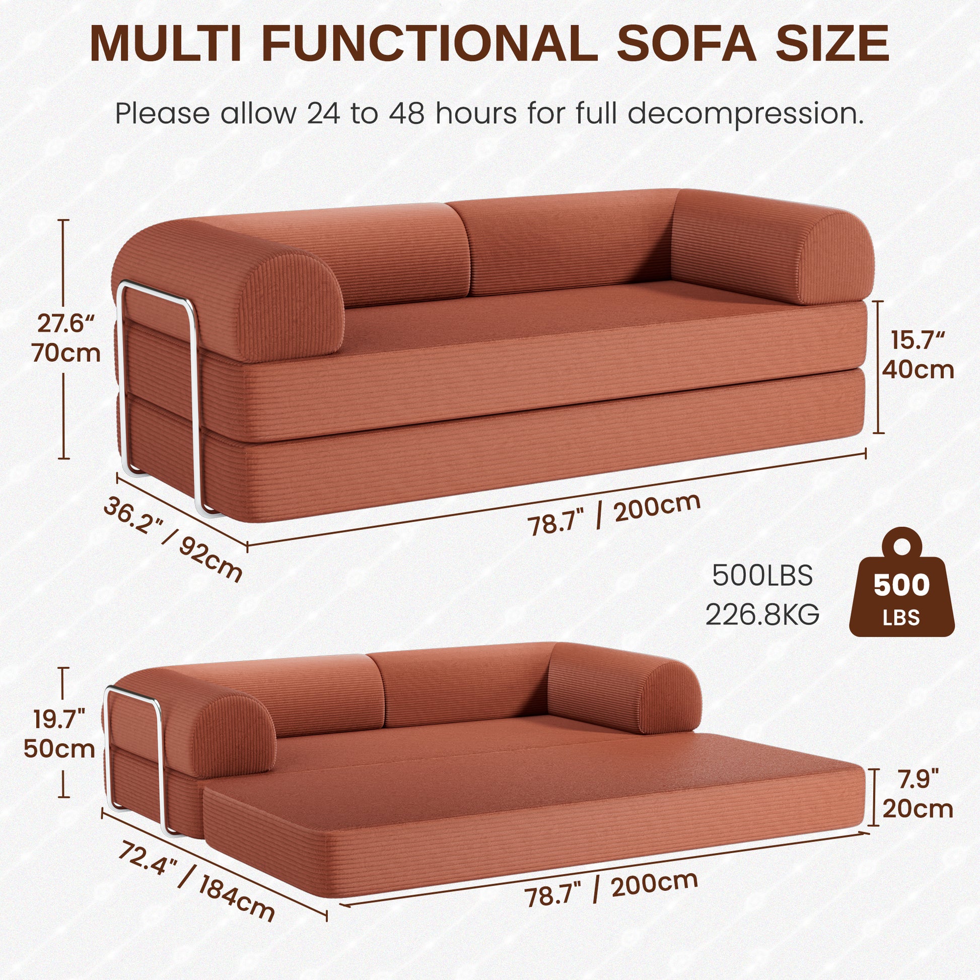 78.7'' Upholstered Sleeper Sofa