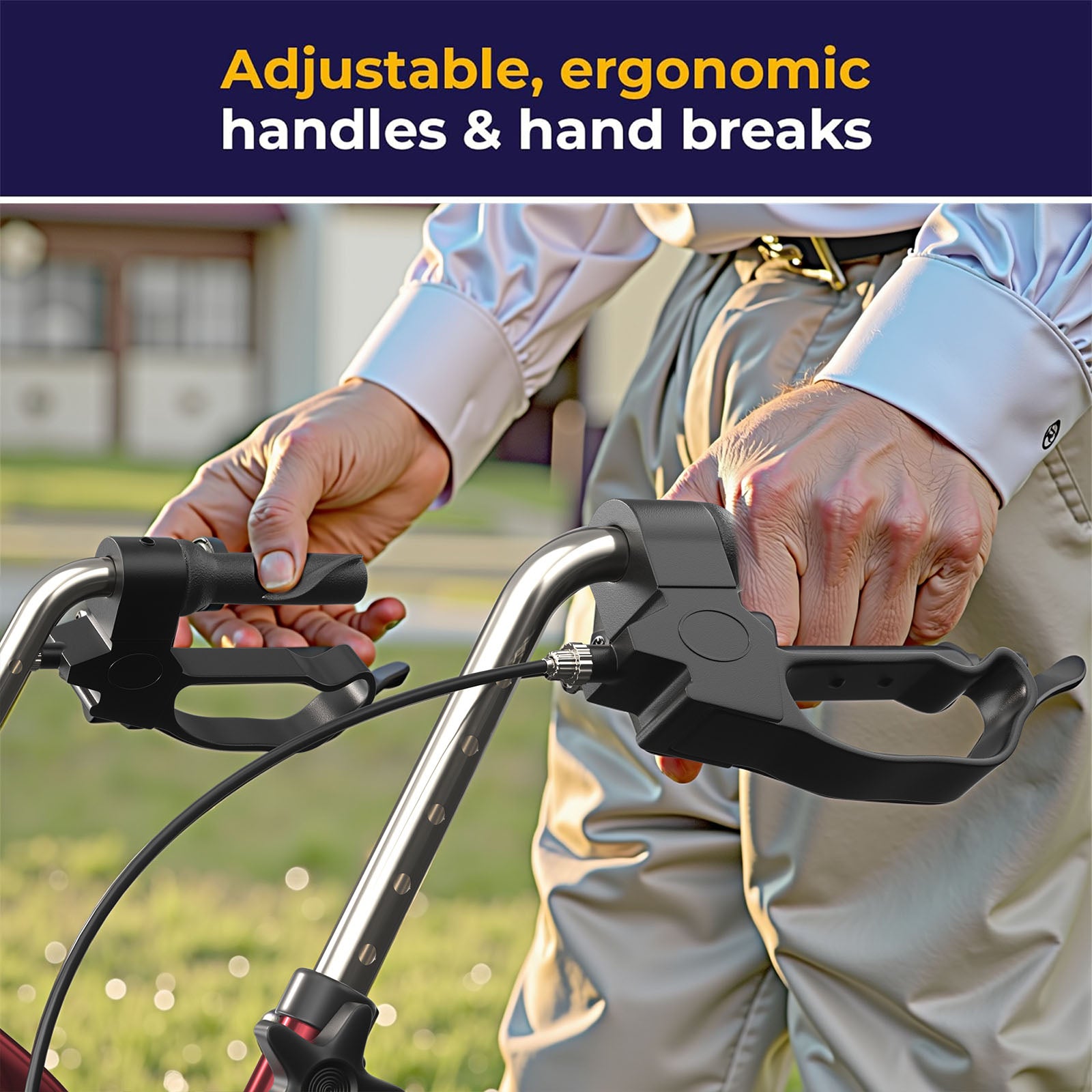 2-in-1 Aluminum Wheelchair Folding 4-Wheel Walker Rollator With Adjustable Handles