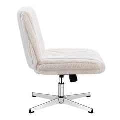Armless Criss Cross Legged Chair With Wheels, Swivel Home Office Chair Adjustable Height, Perfect for Workstation Chair