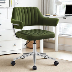 COOLHUT Modern Swivel Office Desk Chair, Velvet Leather Chair with Back and Wheels, Height Adjustable Comfy Home Office Chair, Simple Assembly For Living Room, Bed Room,