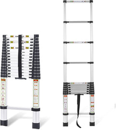 Extension Ladder, 20.3FT RIKADE Aluminum Telescoping Ladder with Non-Slip Feet, Portable Telescopic Ladder for Household and Outdoor 330lb Capacity（复制）（复制）