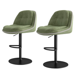 COOLHUT Bar Stools Set of 2 - Adjustable Swivel Counter Height Bar Stools Chairs, Modern Armless Island Bar Stools with Curved Back, Round Stools with Footrest for Restaurant Kitchen Islan