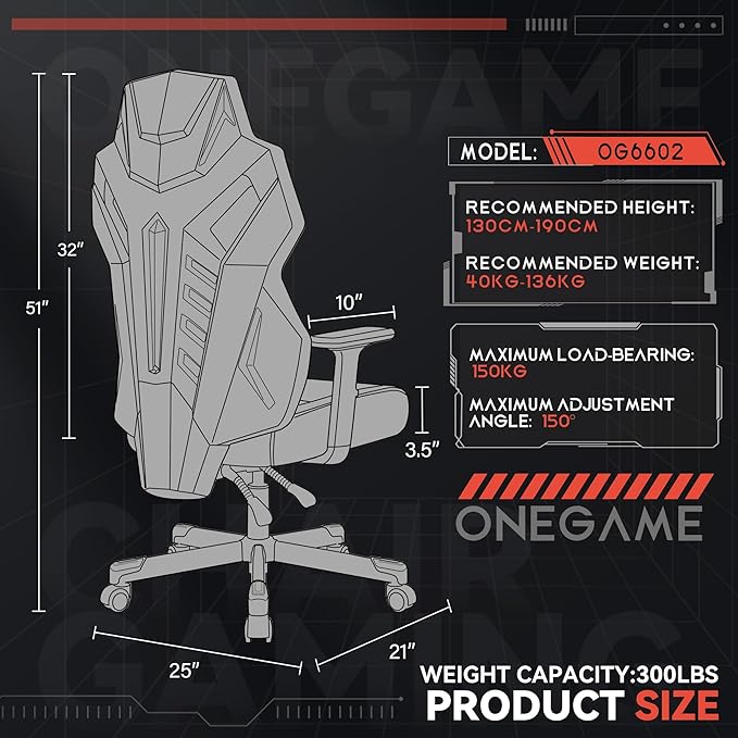 Kerdom Gaming Chair PC Chair with Ergonomics Lumbar Support