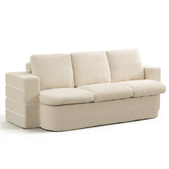 COOLHUT Folding Sofa Bed, Memory Foam 3 Seater Sofa Couch, Convertible Sleeper Sofa with Pillows, High Density Foam Floor Mattress for Living Room/Dorm/Guest/Office
