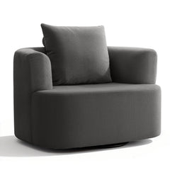 COOLHUT Swivel Barrel Accent Chairs, Upholstered Round Armchairs with Pillow, Wide Seat Accent Chair, Modern Upholstered Barrel Chair Living Room, Bedroom