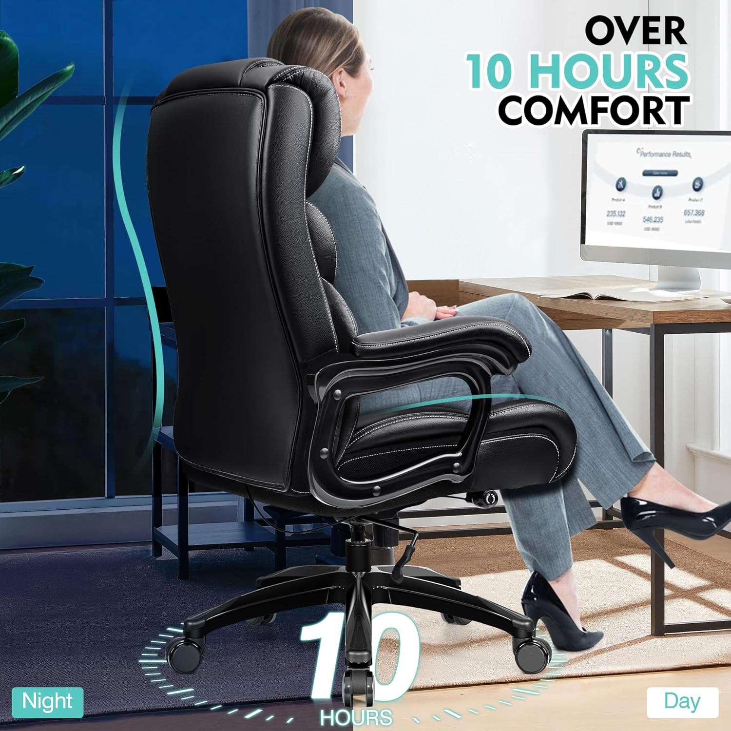 High back executive pu leather ergonomic office desk computer chair o10 online